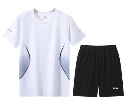 2 Pcs/Set Men'S Tracksuit Gym Fitness Badminton Sports Suit Clothes Running Jogging Sport Wear Exercise Workout Set Sportswear