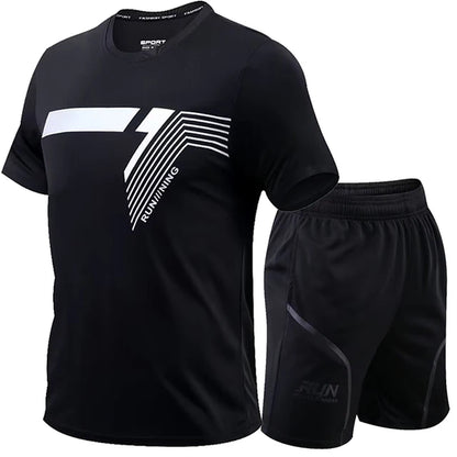 2 Pcs/Set Men'S Tracksuit Gym Fitness Badminton Sports Suit Clothes Running Jogging Sport Wear Exercise Workout Set Sportswear