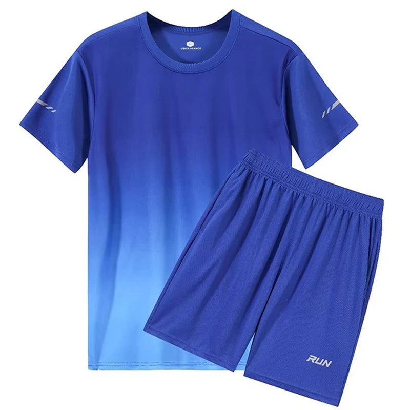 2 Pcs/Set Men'S Tracksuit Gym Fitness Badminton Sports Suit Clothes Running Jogging Sport Wear Exercise Workout Set Sportswear