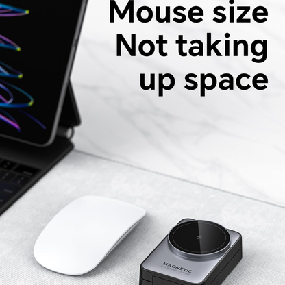 3-in-1 Magnetic Wireless Charging Station for iPhone 17/16/15/14/13, Apple Watch & AirPods, Foldable Travel Charger with Night Light, MagSafe Compatible