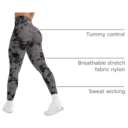 Leggings CoreFlex para Mujer, Jada, Sin Costuras, Efecto Scrunch, Cintura Alta, Anti-Sentadillas, Control de Abdomen, Transpirables, Estampado