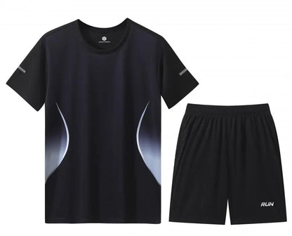 2 Pcs/Set Men'S Tracksuit Gym Fitness Badminton Sports Suit Clothes Running Jogging Sport Wear Exercise Workout Set Sportswear