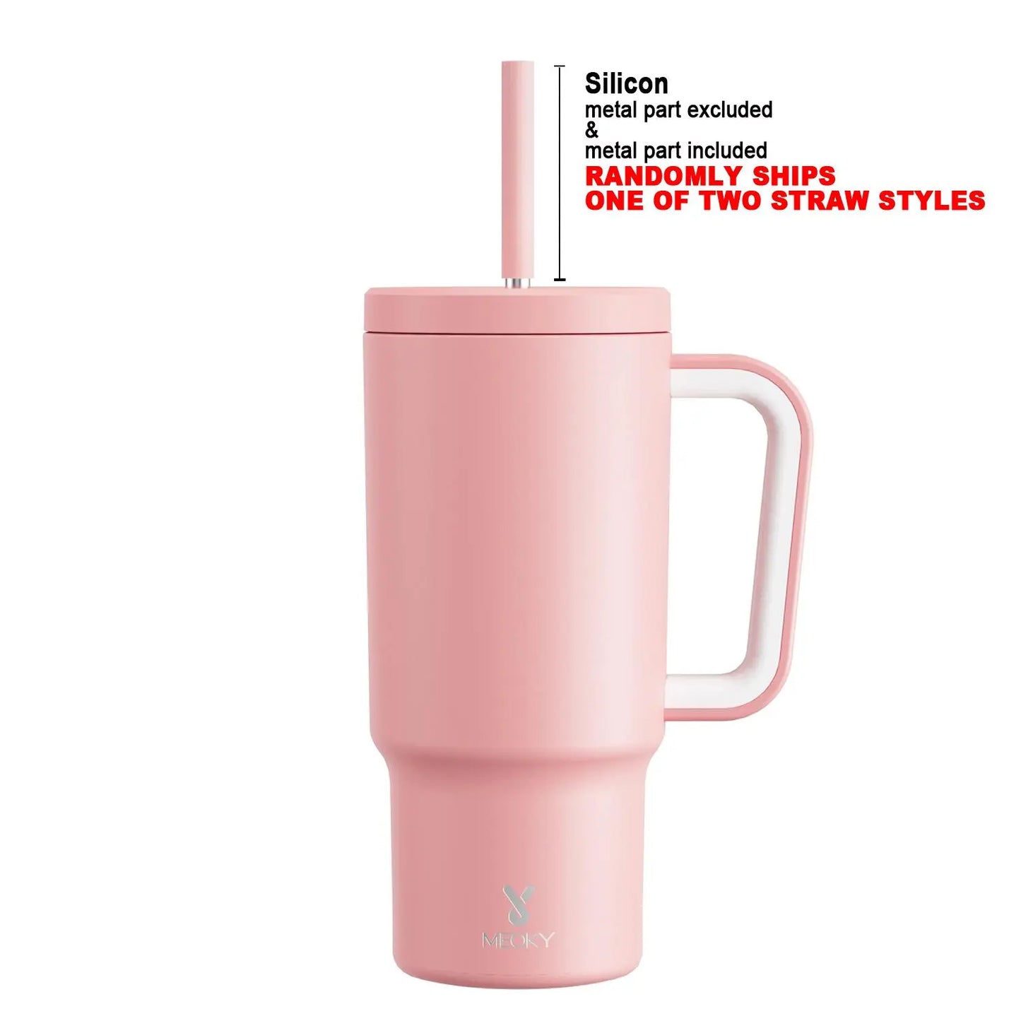 [Meoky] 24Oz Leak-Proof Straw Cup with Lid, Portable Non-Slip Stainless Steel Thermos Cup with Straw, Insulated Travel Drinkware, Insulated Water Cup, Wide Mouth Tumbler, for Easy Cleaning & Car Loading