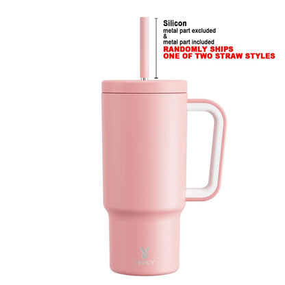 [Meoky] 24Oz Leak-Proof Straw Cup with Lid, Portable Non-Slip Stainless Steel Thermos Cup with Straw, Insulated Travel Drinkware, Insulated Water Cup, Wide Mouth Tumbler, for Easy Cleaning & Car Loading