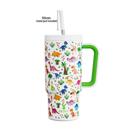 [Meoky] 24Oz Leak-Proof Straw Cup with Lid, Portable Non-Slip Stainless Steel Thermos Cup with Straw, Insulated Travel Drinkware, Insulated Water Cup, Wide Mouth Tumbler, for Easy Cleaning & Car Loading