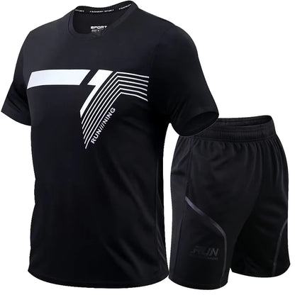 2 Pcs/Set Men'S Tracksuit Gym Fitness Badminton Sports Suit Clothes Running Jogging Sport Wear Exercise Workout Set Sportswear
