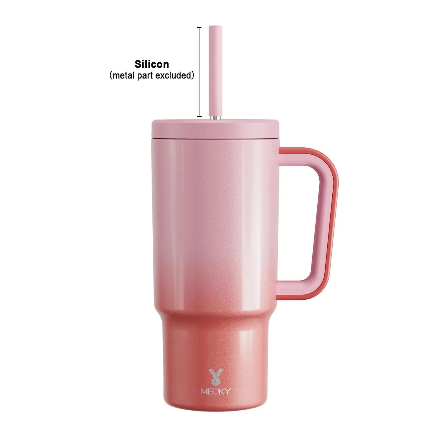 [Meoky] 24Oz Leak-Proof Straw Cup with Lid, Portable Non-Slip Stainless Steel Thermos Cup with Straw, Insulated Travel Drinkware, Insulated Water Cup, Wide Mouth Tumbler, for Easy Cleaning & Car Loading