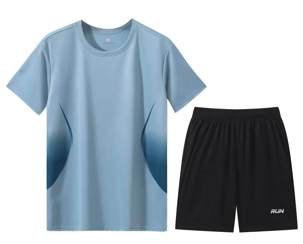 2 Pcs/Set Men'S Tracksuit Gym Fitness Badminton Sports Suit Clothes Running Jogging Sport Wear Exercise Workout Set Sportswear