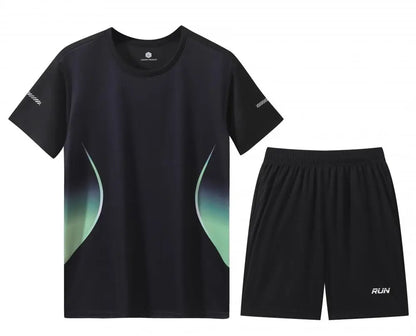 2 Pcs/Set Men'S Tracksuit Gym Fitness Badminton Sports Suit Clothes Running Jogging Sport Wear Exercise Workout Set Sportswear