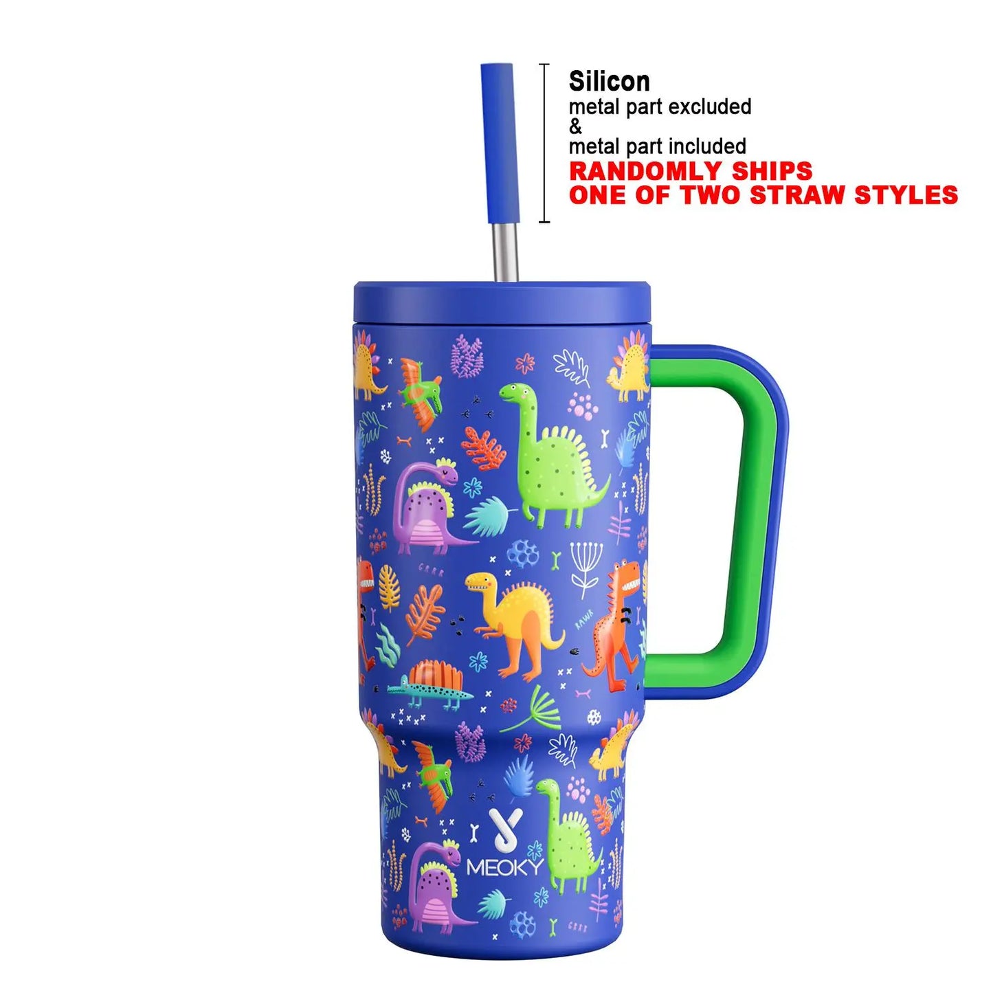 [Meoky] 24Oz Leak-Proof Straw Cup with Lid, Portable Non-Slip Stainless Steel Thermos Cup with Straw, Insulated Travel Drinkware, Insulated Water Cup, Wide Mouth Tumbler, for Easy Cleaning & Car Loading