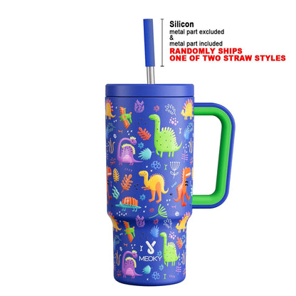 [Meoky] 24Oz Leak-Proof Straw Cup with Lid, Portable Non-Slip Stainless Steel Thermos Cup with Straw, Insulated Travel Drinkware, Insulated Water Cup, Wide Mouth Tumbler, for Easy Cleaning & Car Loading