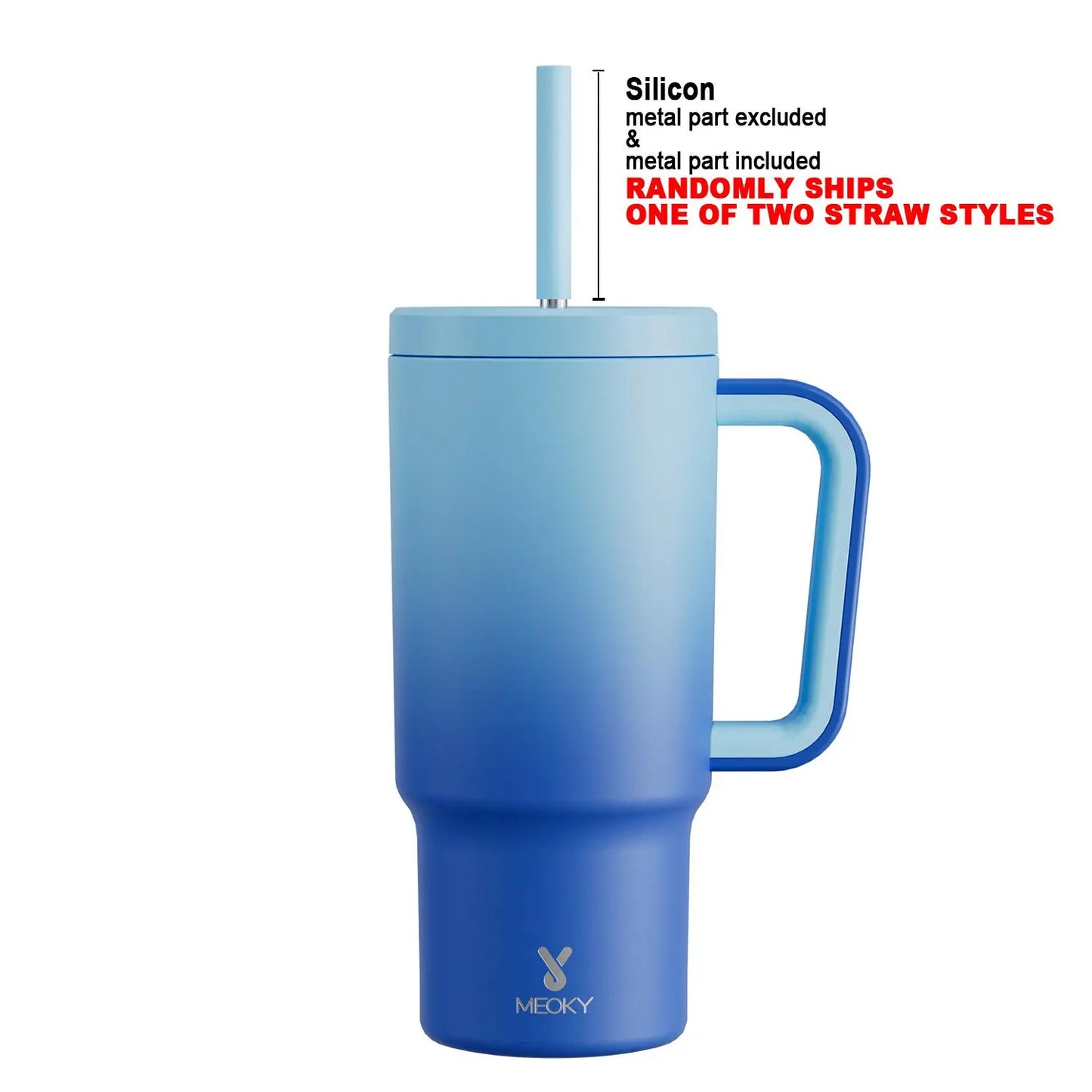 [Meoky] 24Oz Leak-Proof Straw Cup with Lid, Portable Non-Slip Stainless Steel Thermos Cup with Straw, Insulated Travel Drinkware, Insulated Water Cup, Wide Mouth Tumbler, for Easy Cleaning & Car Loading