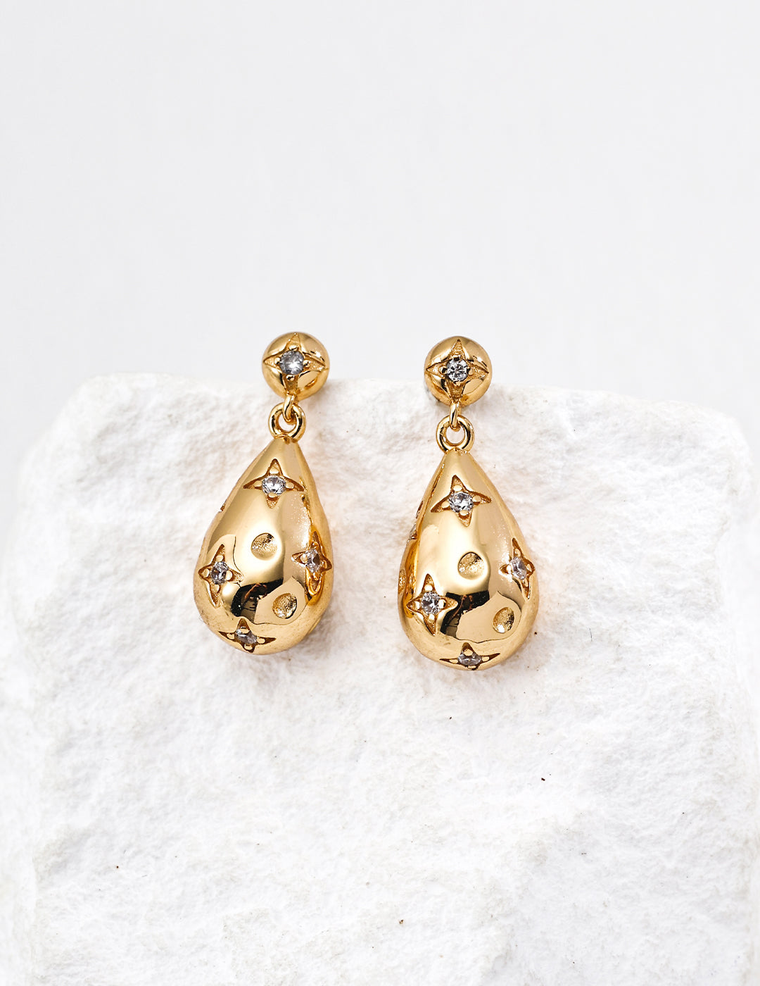 Celestial Zircon Teardrop Earrings